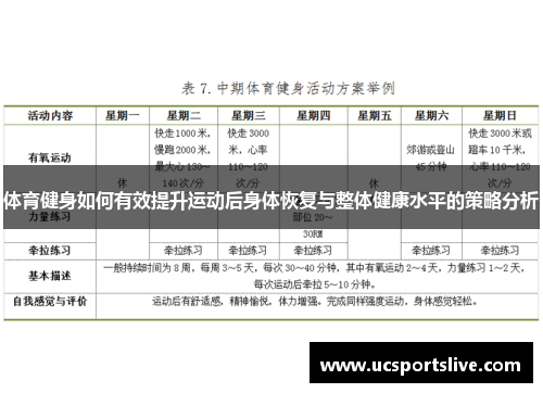 体育健身如何有效提升运动后身体恢复与整体健康水平的策略分析
